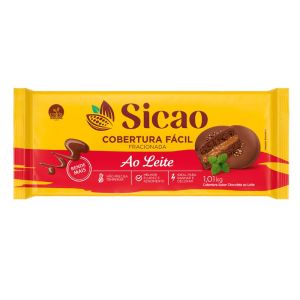 COBERTURA FACIL DE CHOCOLATE SICAO FRAC AO LEITE 1KG  CX 10 UN150000303863_1